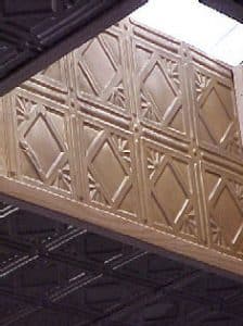 faux-tin decorative ceiling tiles in bronze