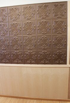 faux tin and veneer maple wainscot wall paneling