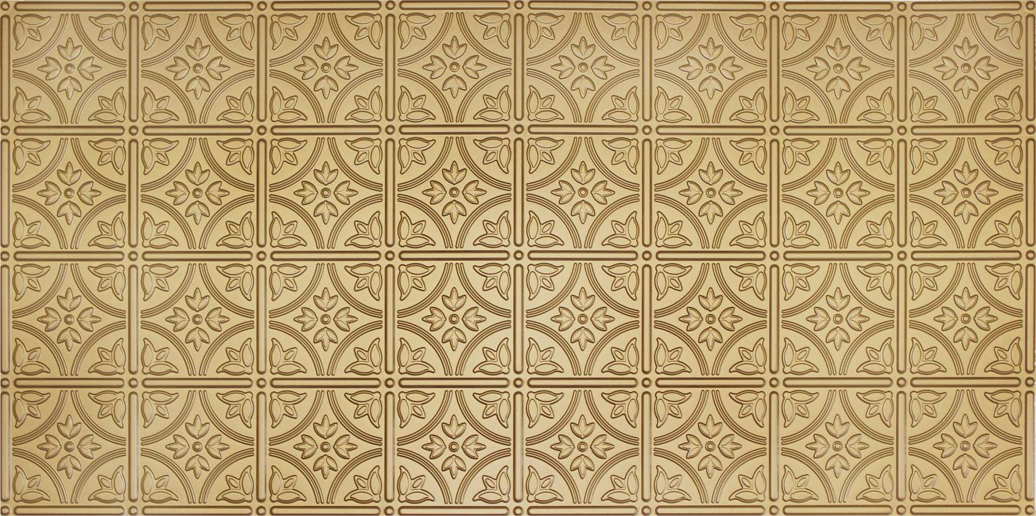faux tin ceiling tile in brass