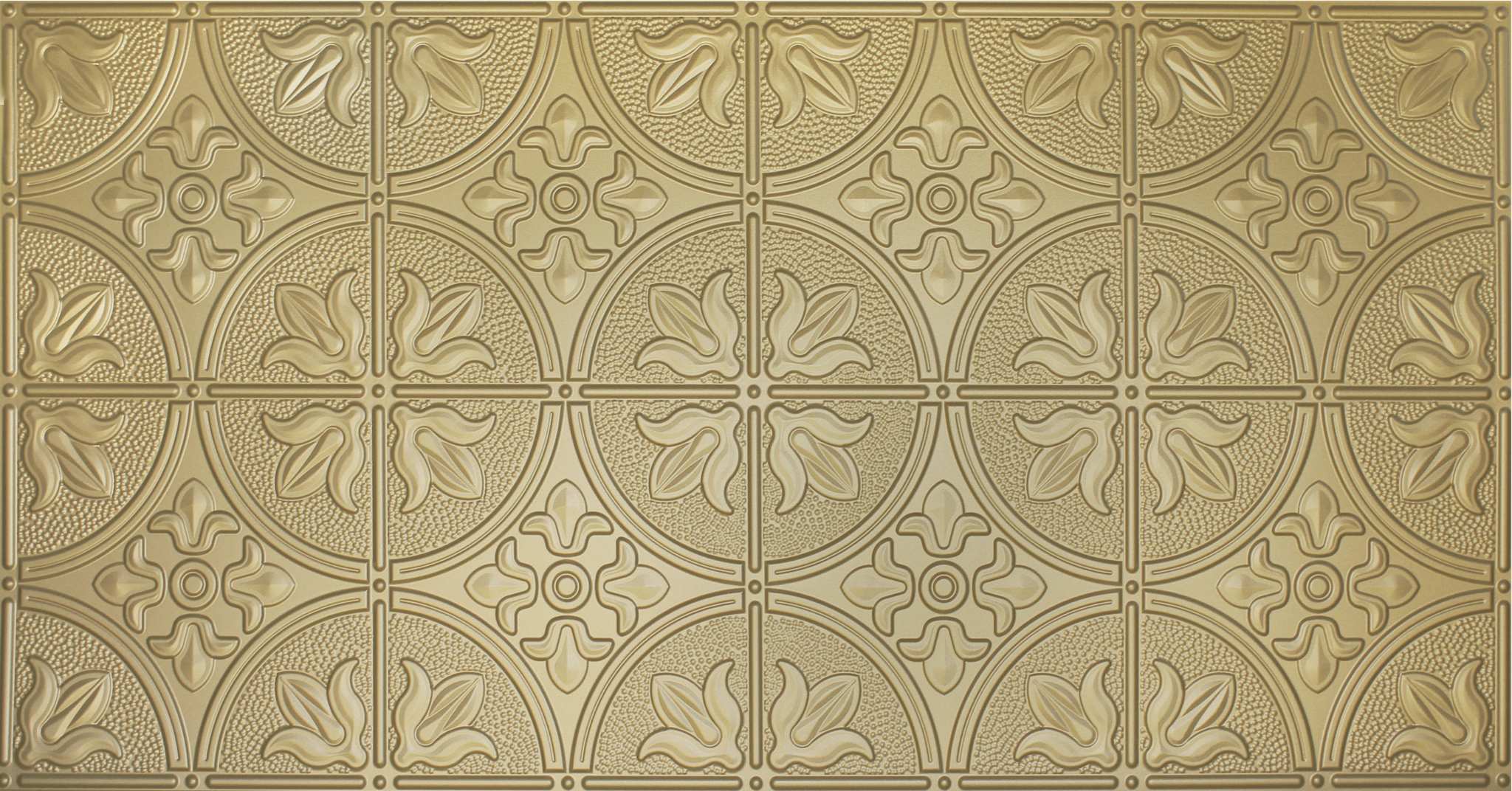 309- 2'x4' faux tin ceiling tile in brass