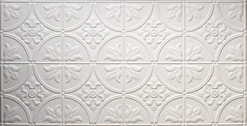 white glue up decorative-faux-tin-ceiling