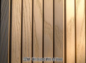 332 White Ash Wire Brushed Wood Tambour Veneer flexible wall panel 4x8 feet