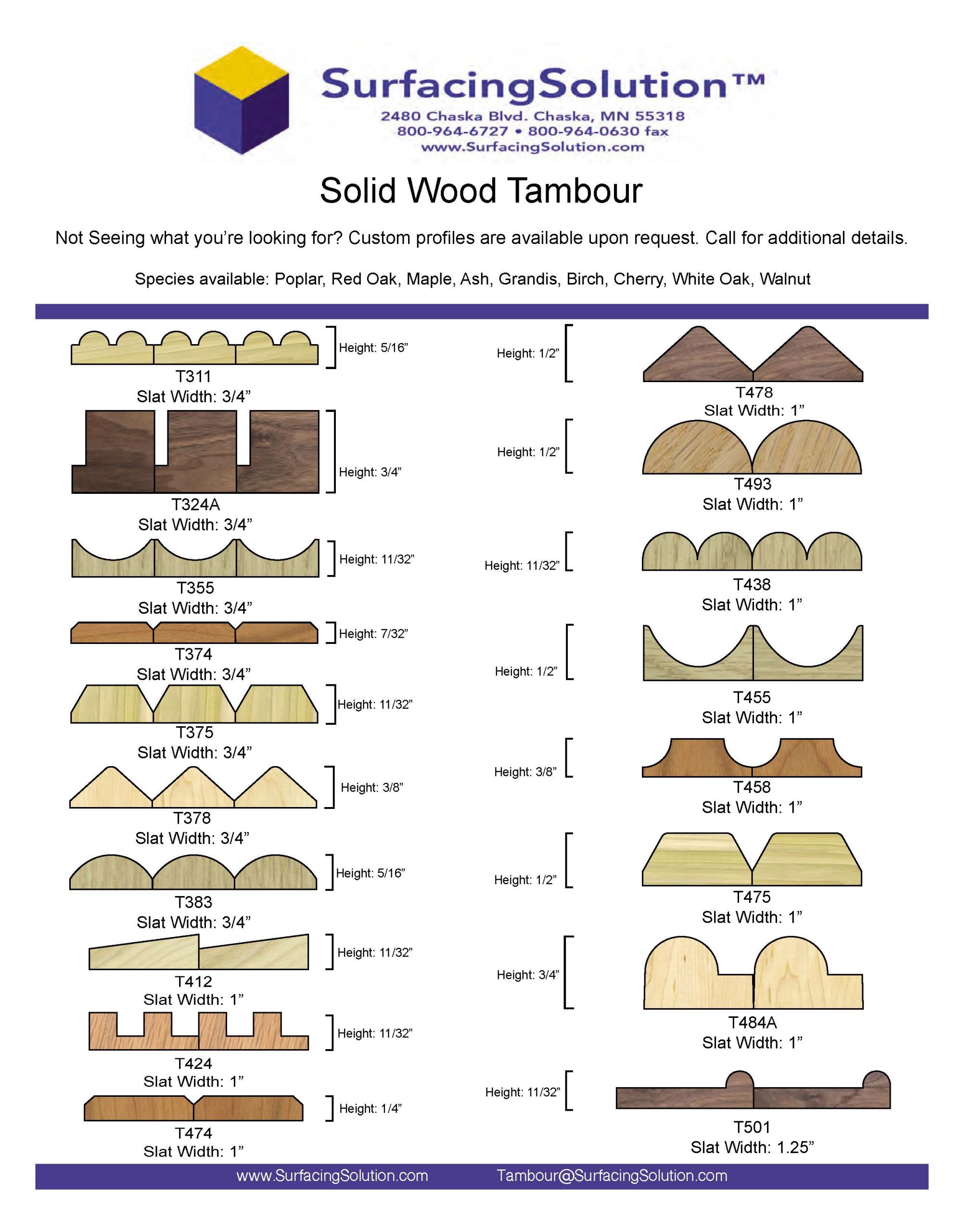 Tambour Panels • Solid wood and veneers • Surfacing Solution