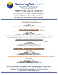 Surfacing Solution Tambour Veneers - Real wood face tambour veneer flexible fluted panels