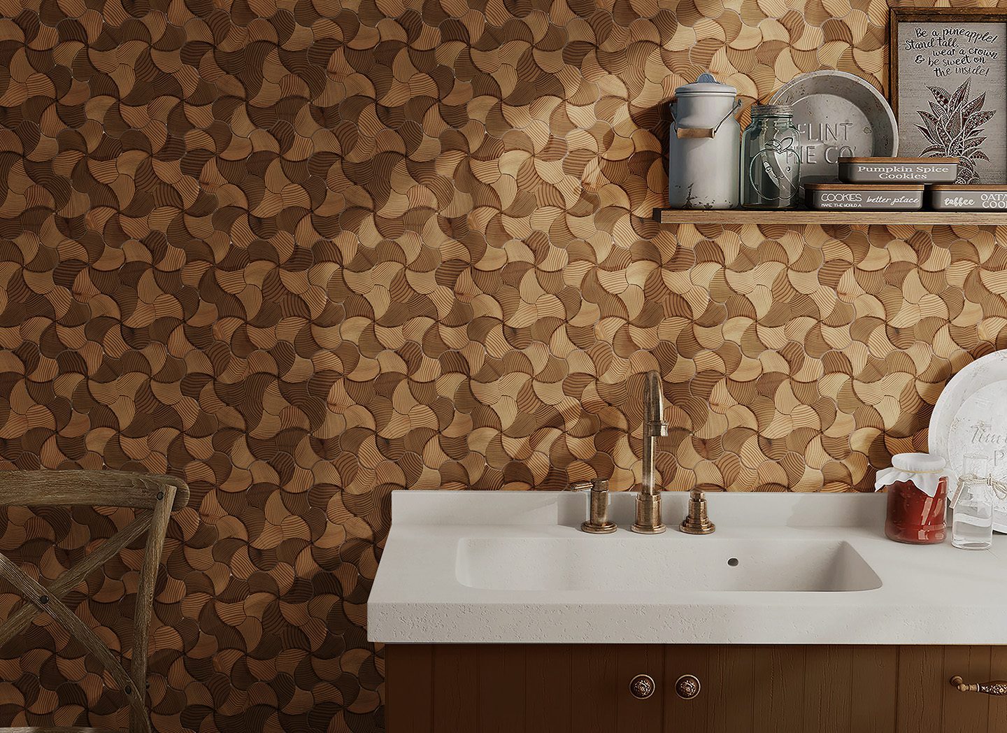 wood wall ideas, wood wall tiles, wood wall tiles bathroom, Forest Elements Stereo Pinwheel Wood Mosaic Wall Tiles